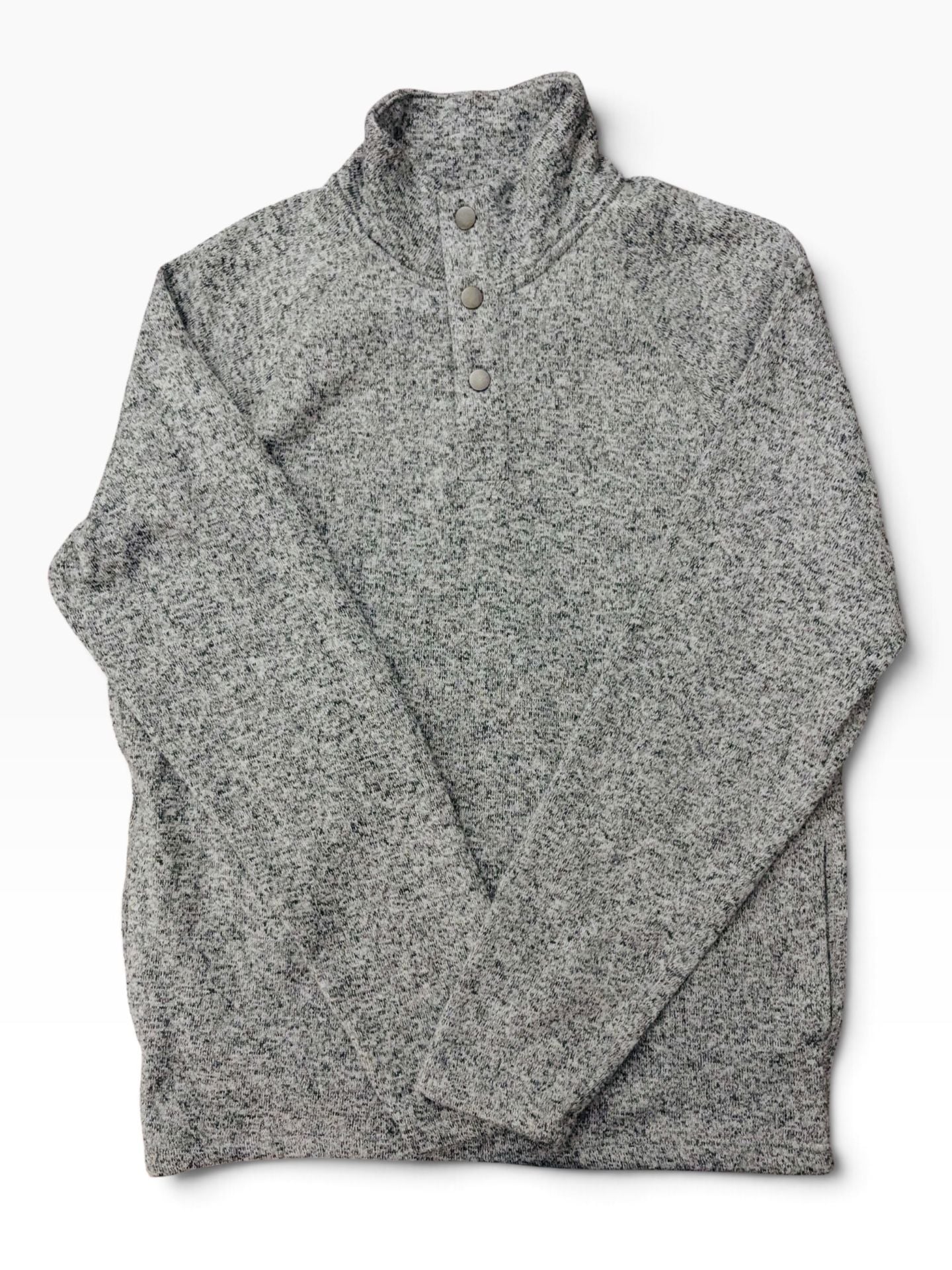 Sonoma Goods For Life Fleece Pullover Size Large Gray Mock Neck Snap 2