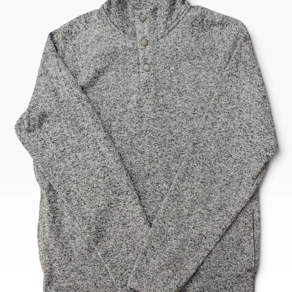 Sonoma Goods For Life Fleece Pullover Size Large Gray Mock Neck Snap