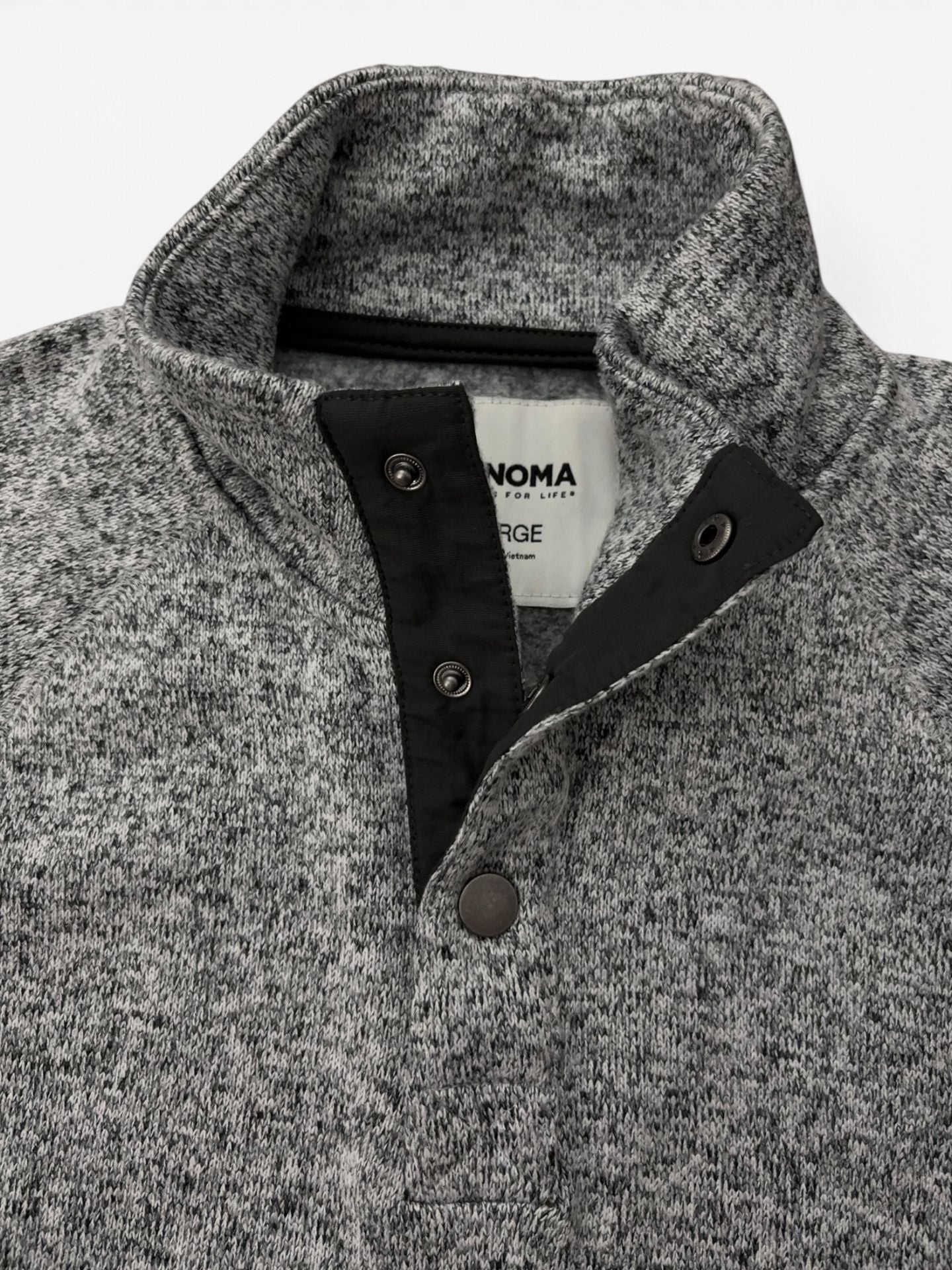 Sonoma Goods For Life Fleece Pullover Size Large Gray Mock Neck Snap 4