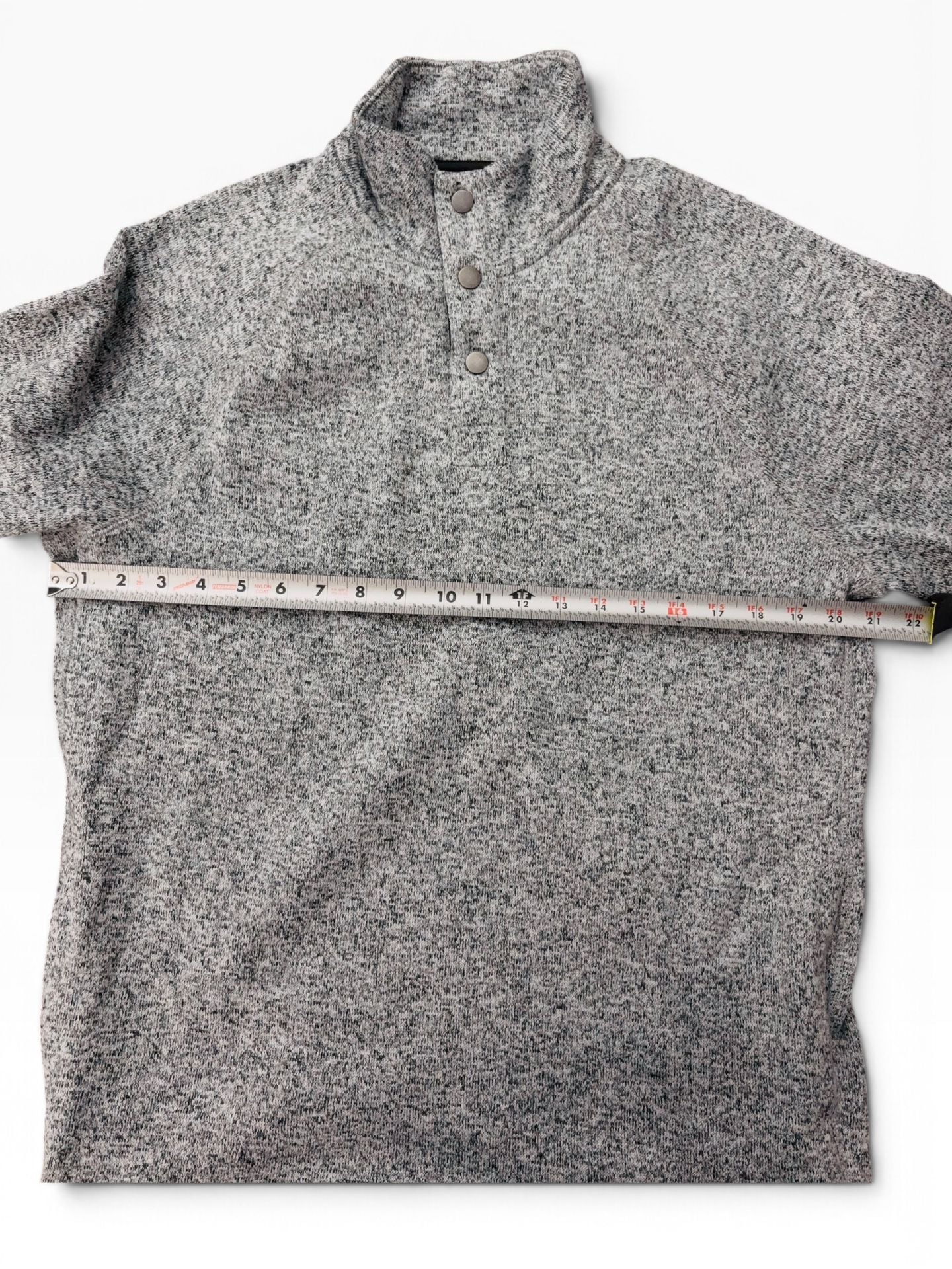 Sonoma Goods For Life Fleece Pullover Size Large Gray Mock Neck Snap 8