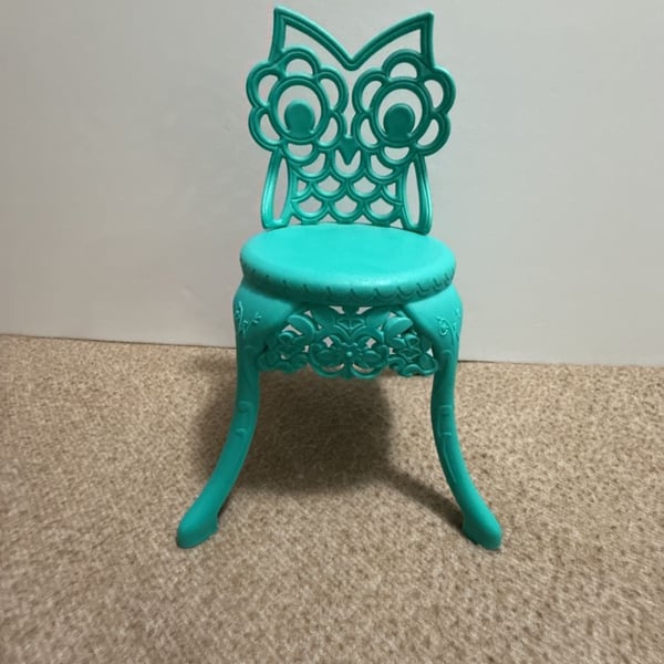 American Girl WellieWishers Garden Party Chair Teal Owl Doll Furniture