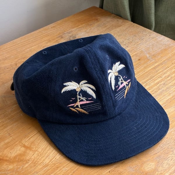Huf Palm Tree Navy Blue Strapback Hat Cap