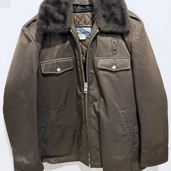 Protector Jacket Size 44R Brown Uniform Bomber Fur Collar