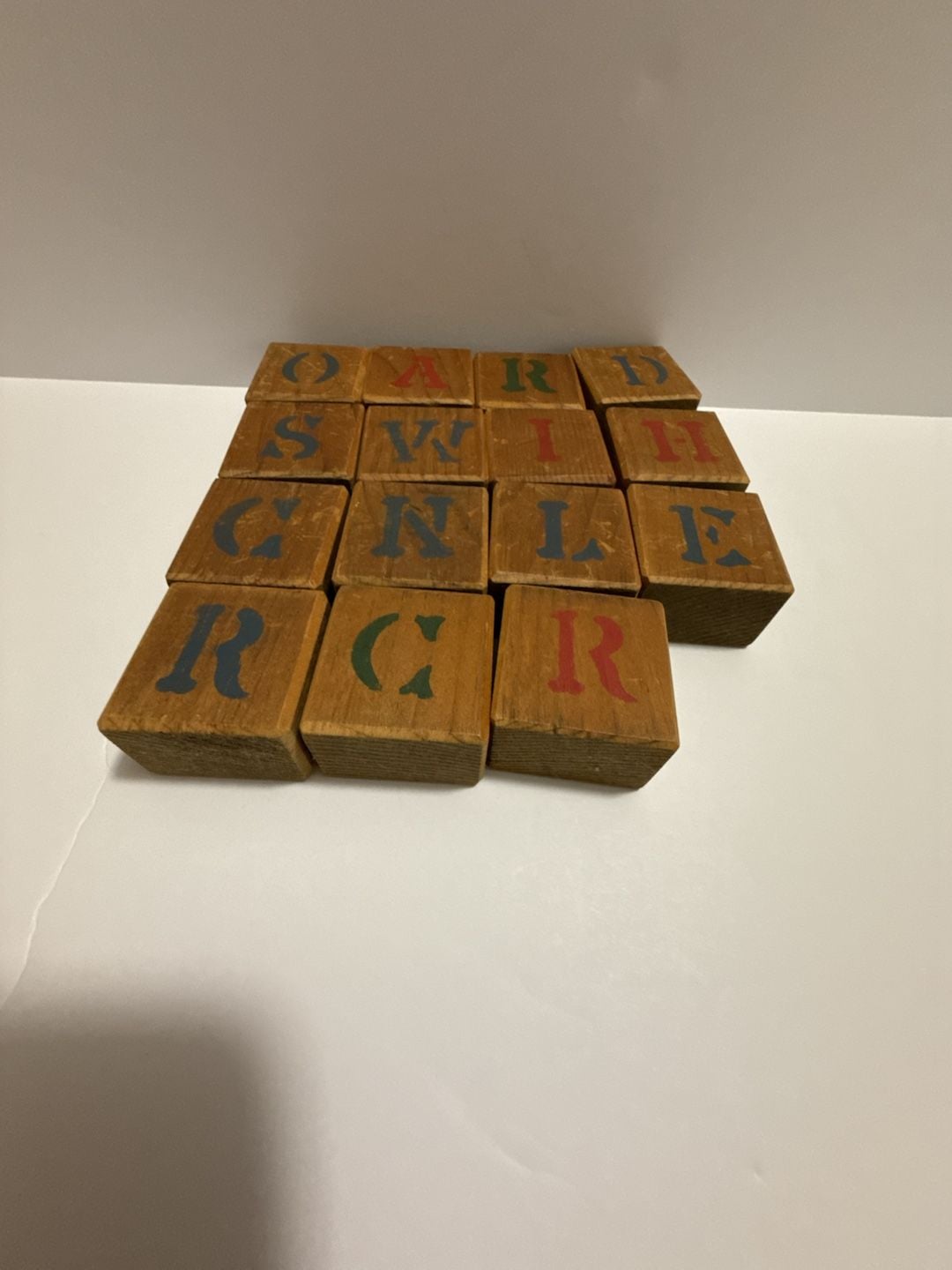 Vintage Wooden Alphabet Letter Building Blocks Toy Set 1