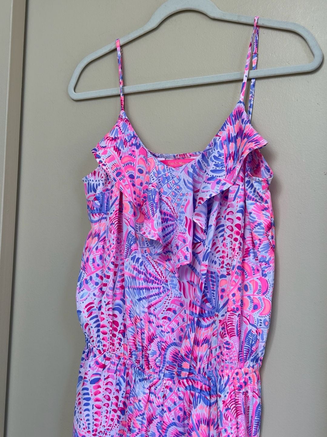 Lilly Pulitzer Zana Romper Size M Raz Berry Sea You Soon Ruffle Skort 3