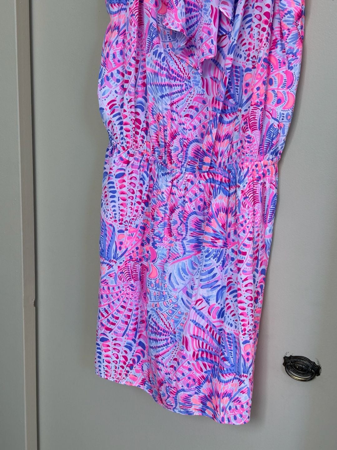 Lilly Pulitzer Zana Romper Size M Raz Berry Sea You Soon Ruffle Skort 4