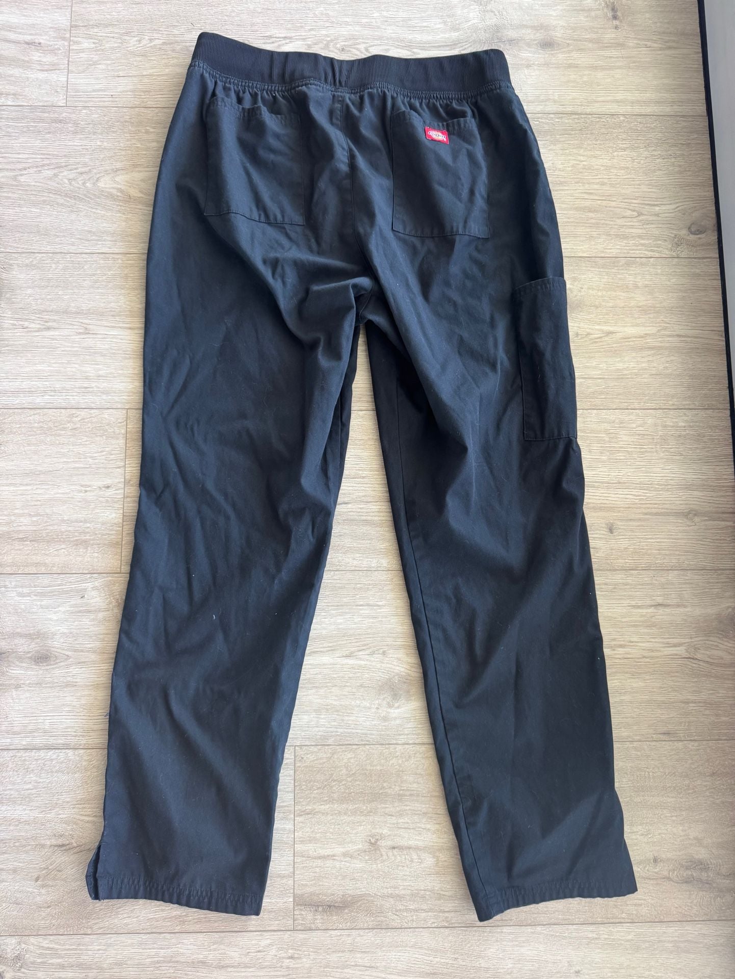 Dickies DK125 Scrub Pants Size L Black Cargo Drawstring 3