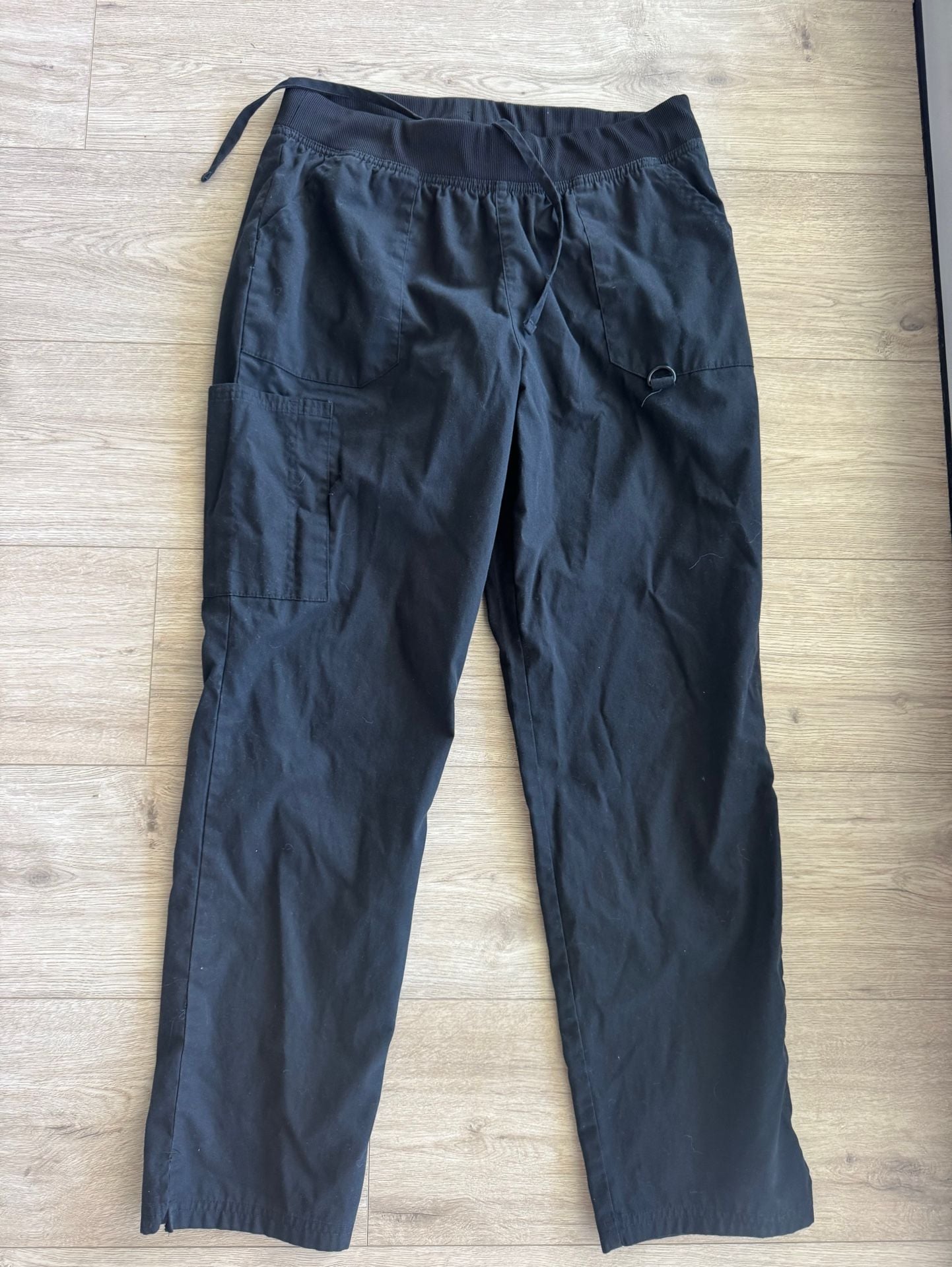 Dickies DK125 Scrub Pants Size L Black Cargo Drawstring 2