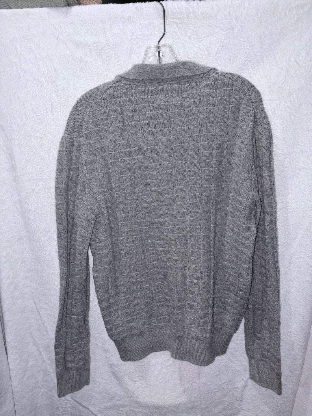 Ben Sherman Knit Polo Sweater Size M Gray Long Sleeve 4