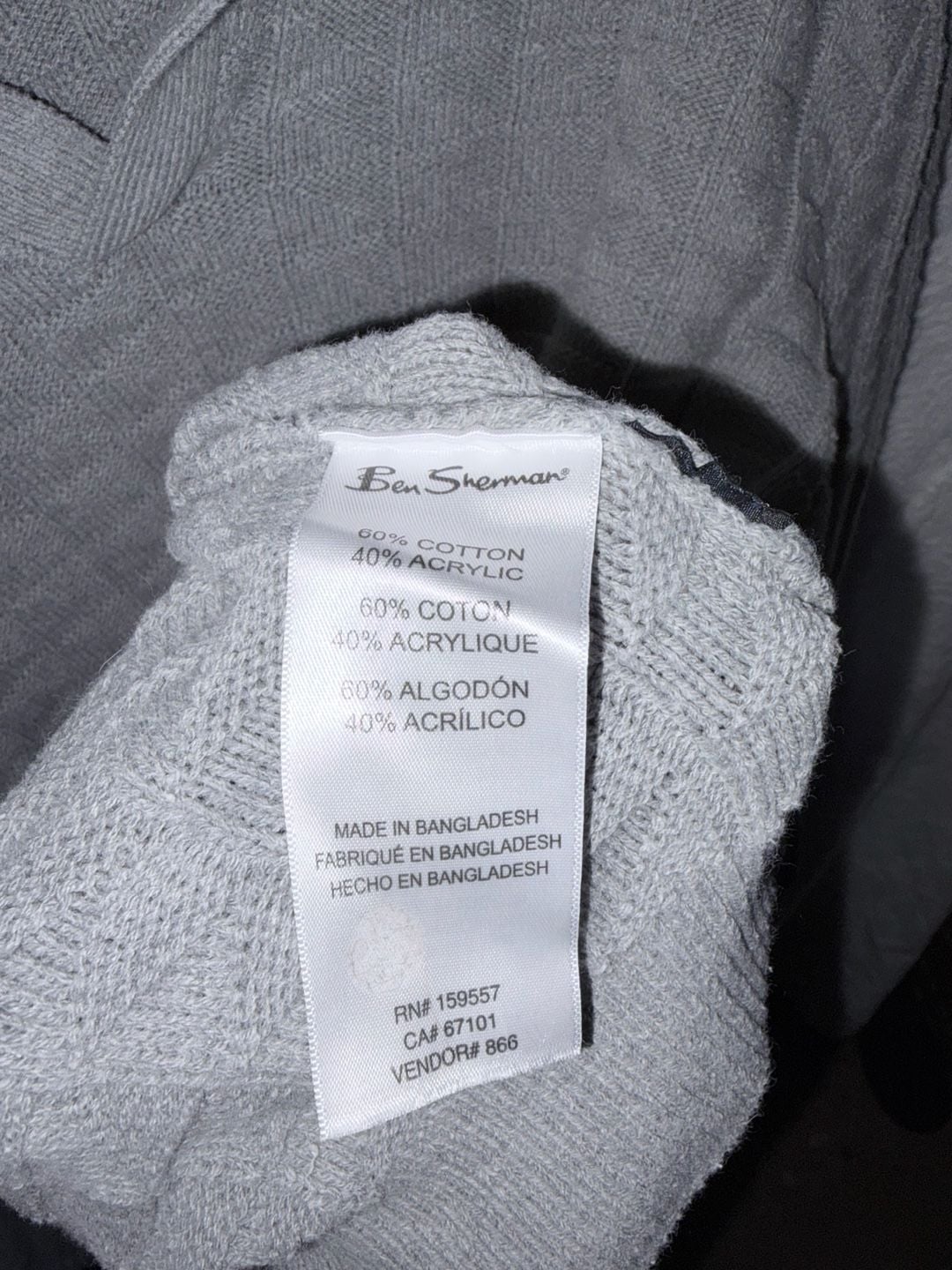 Ben Sherman Knit Polo Sweater Size M Gray Long Sleeve 5