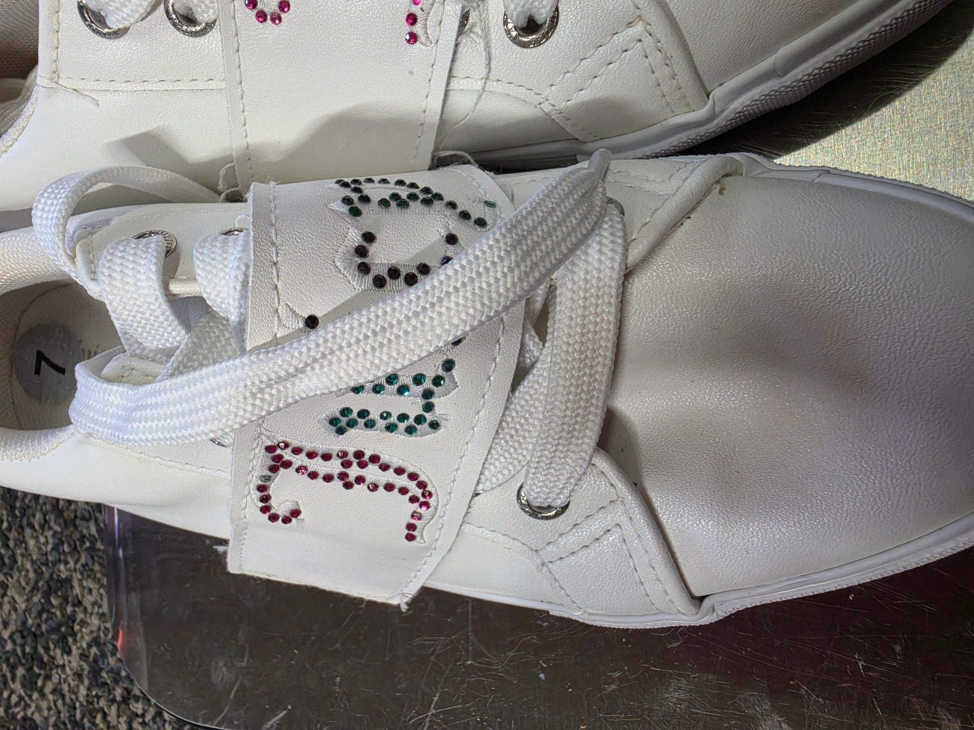 Juicy Couture Cartwheel Bling Size 7 White Sneakers 4