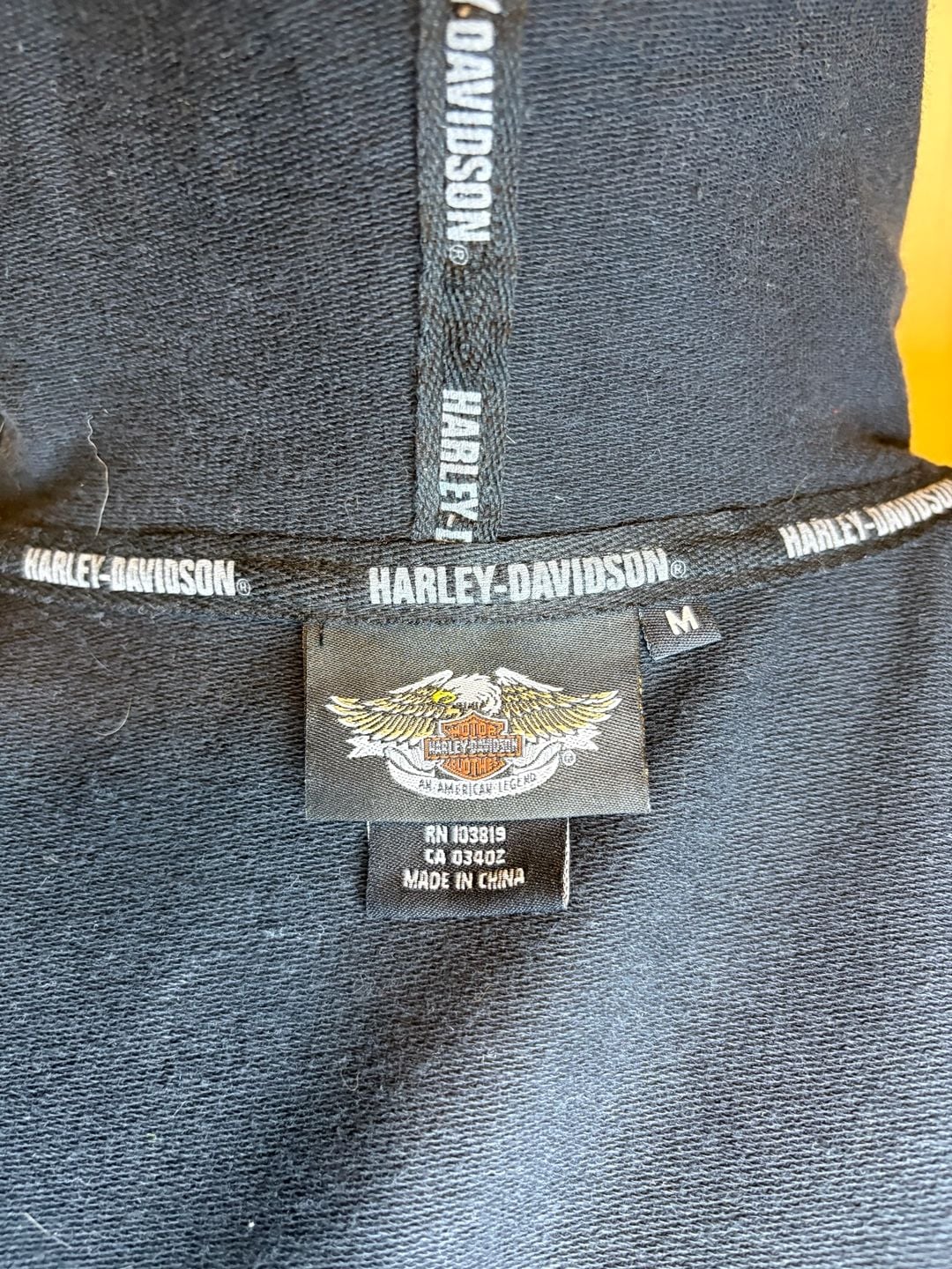 VTG Y2K Bling Harley-Davidson Zip Up Hoodie Black Rhinestone Flames Sz Med 5