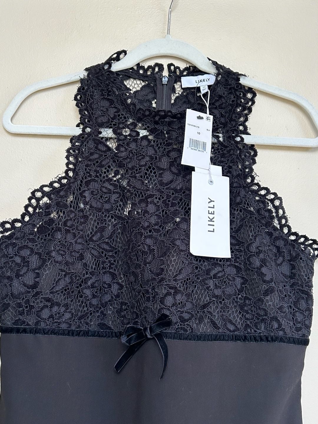 NWT Likely Kiersten Dress Black Lace Halter Mini Dress 4