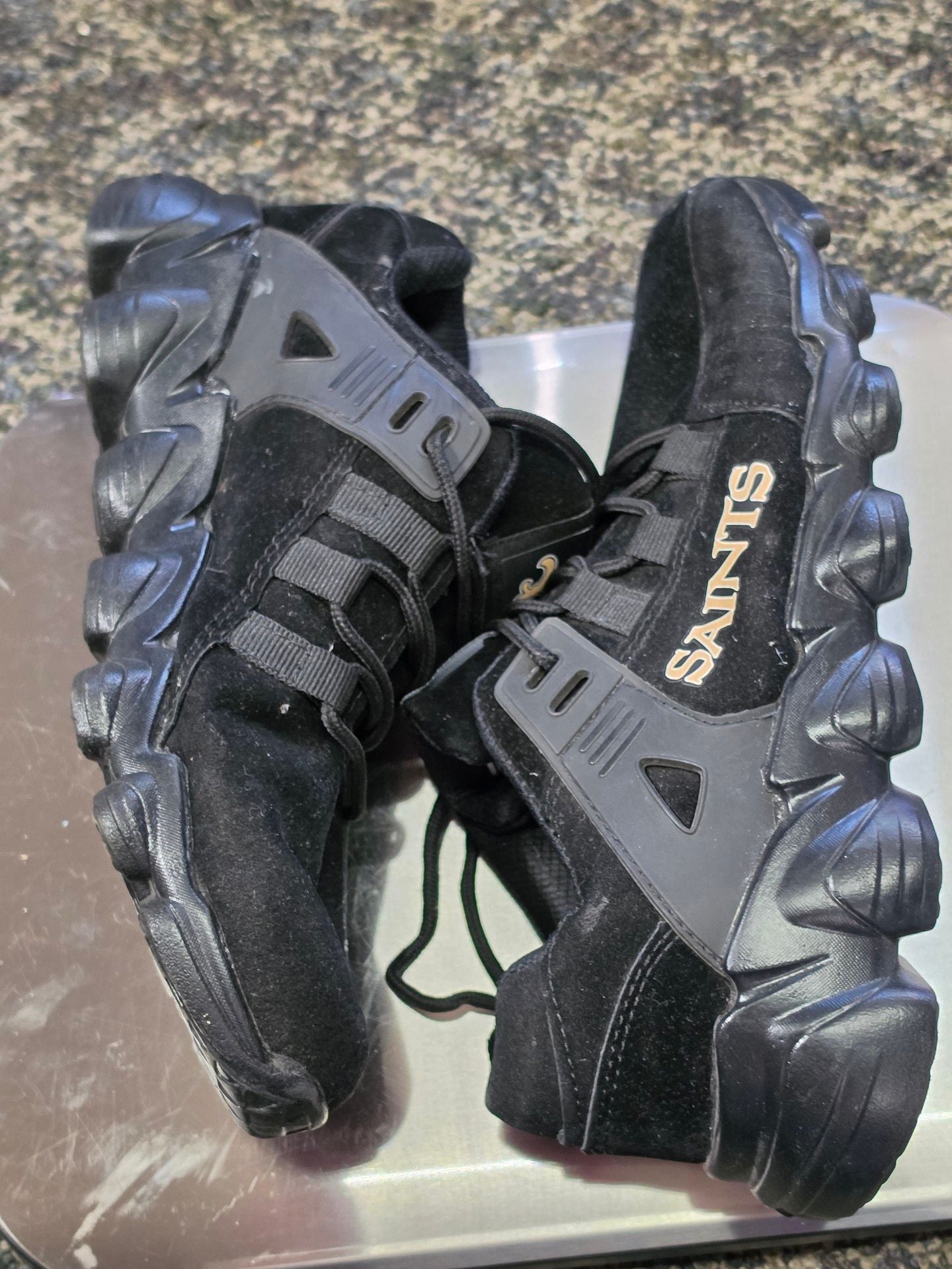 New Orleans Saints Sneakers Black Gold Size Unknown 8