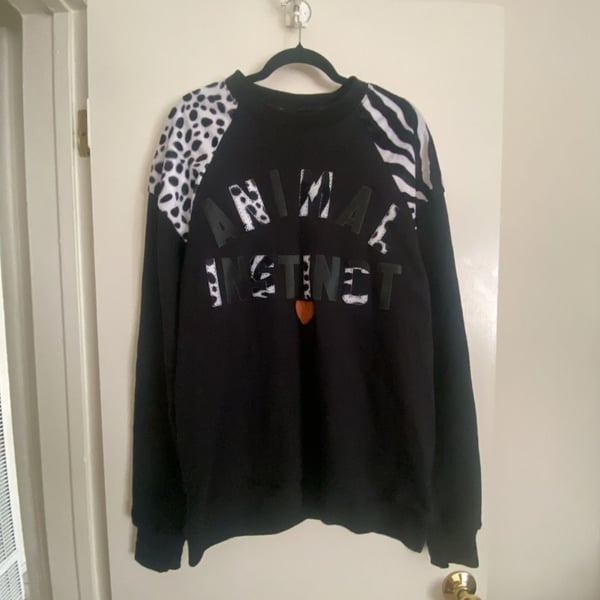 Anaghe Atelier Animal Instinct Sweatshirt Size XL Black Animal Print