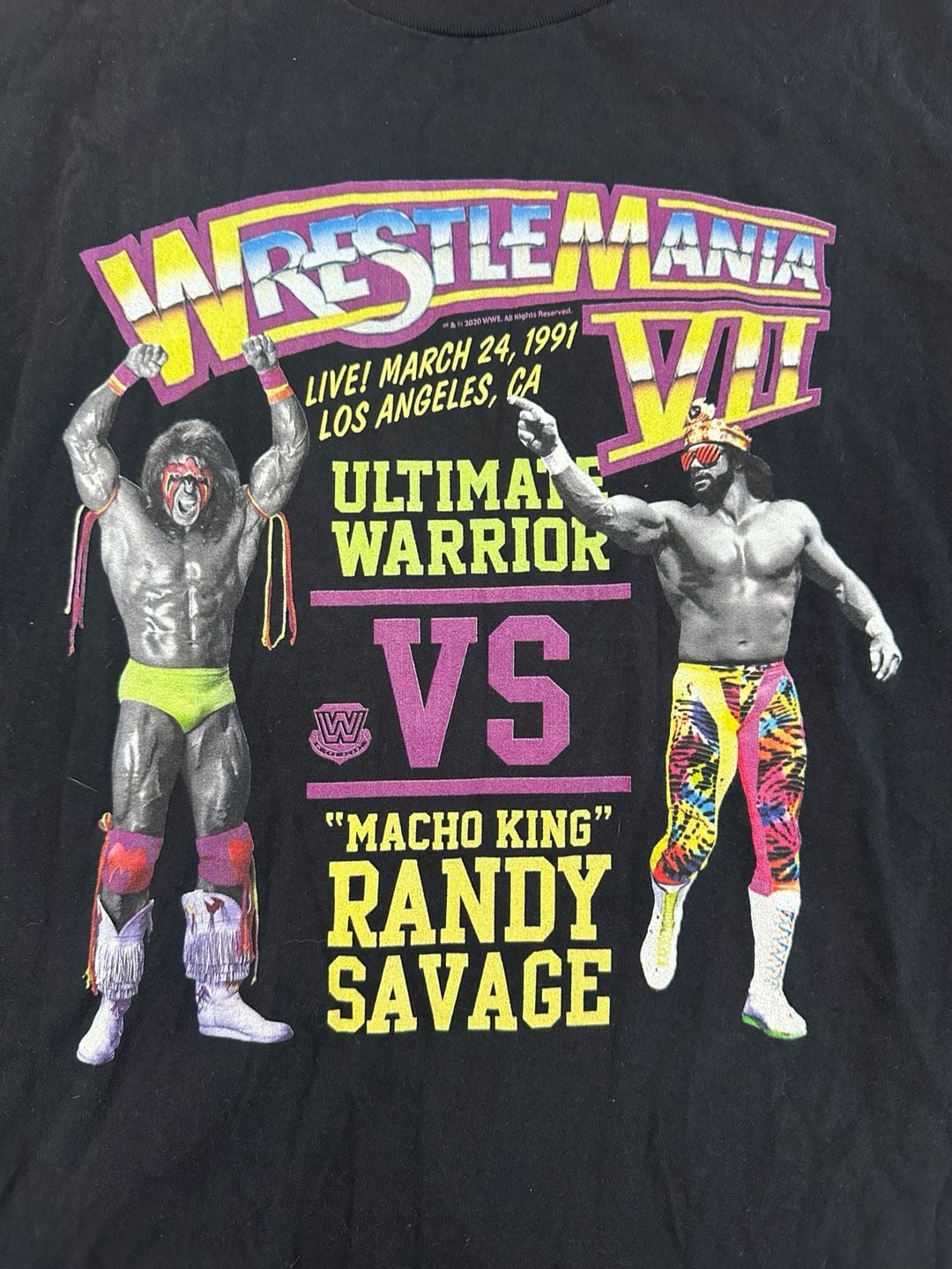 Port & Company WrestleMania VII T-Shirt Size XL Ultimate Warrior vs Randy Savage 3