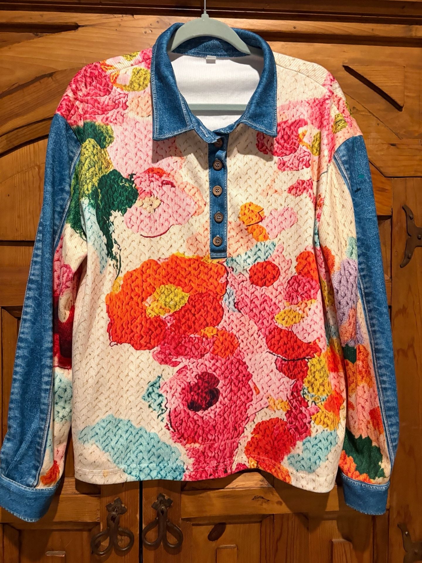 Floral Waveknit Jacquard Boho Top Bubble Gum
CozyChic Grandmacore Boho Chic 2