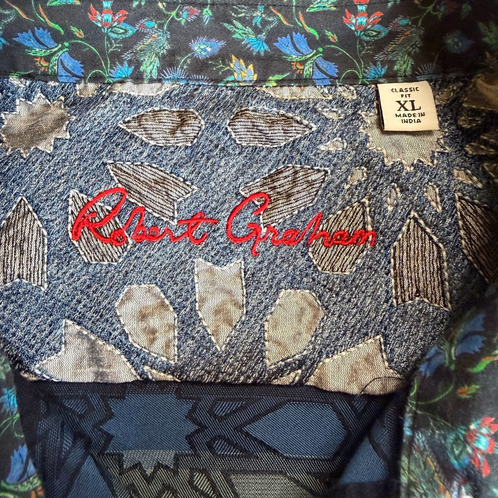 Robert Graham Men’s XL Geometric Jacquard Long Sleeve Button Up Shirt Gray 5