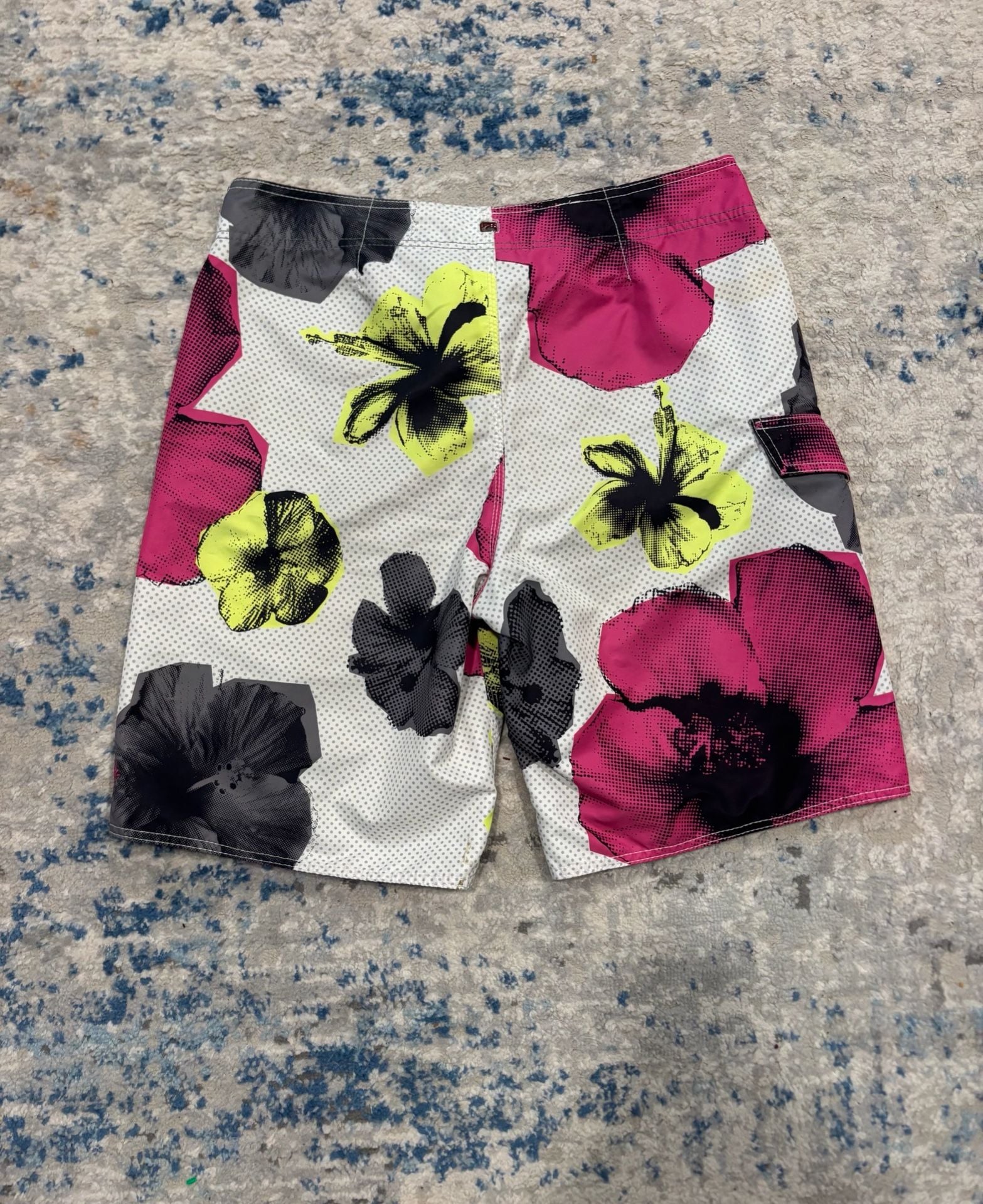 Vintage Baggy Quiksilver Board Shorts Size 36 Floral Swim Trunks L101613P 7