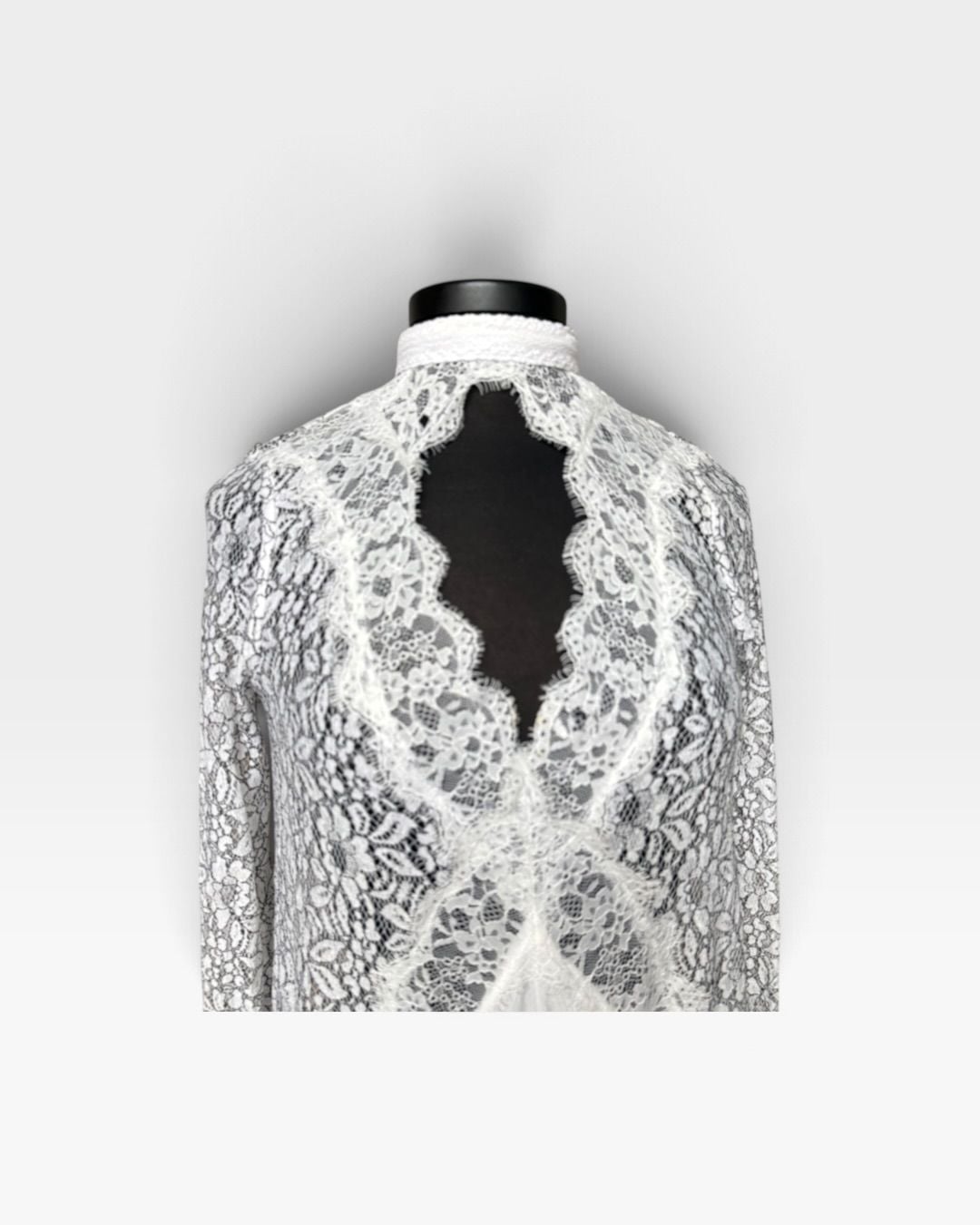 Free People Tell Tale Tunic Dress Size XS White Lace boho Long Sleeve 2