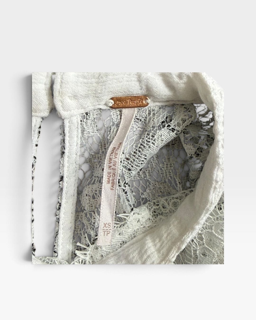 Free People Tell Tale Tunic Dress Size XS White Lace boho Long Sleeve 11
