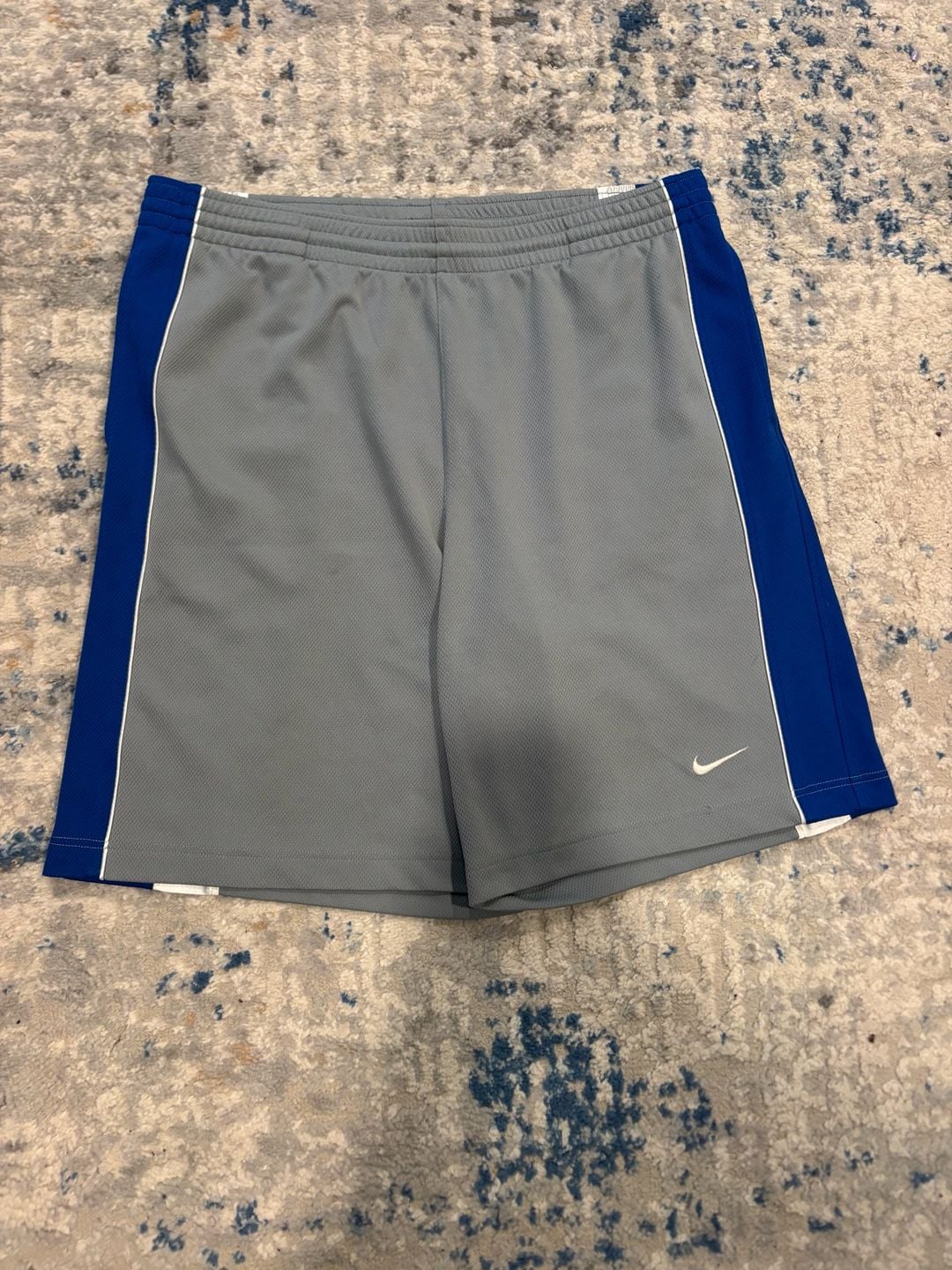 Y2K Baggy Nike Basketball Shorts Size XL Grey Blue Athletic Mesh 2