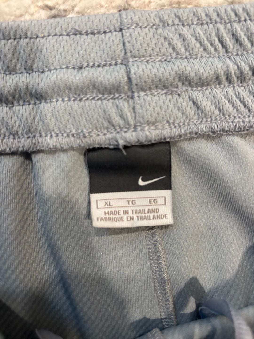Y2K Baggy Nike Basketball Shorts Size XL Grey Blue Athletic Mesh 3