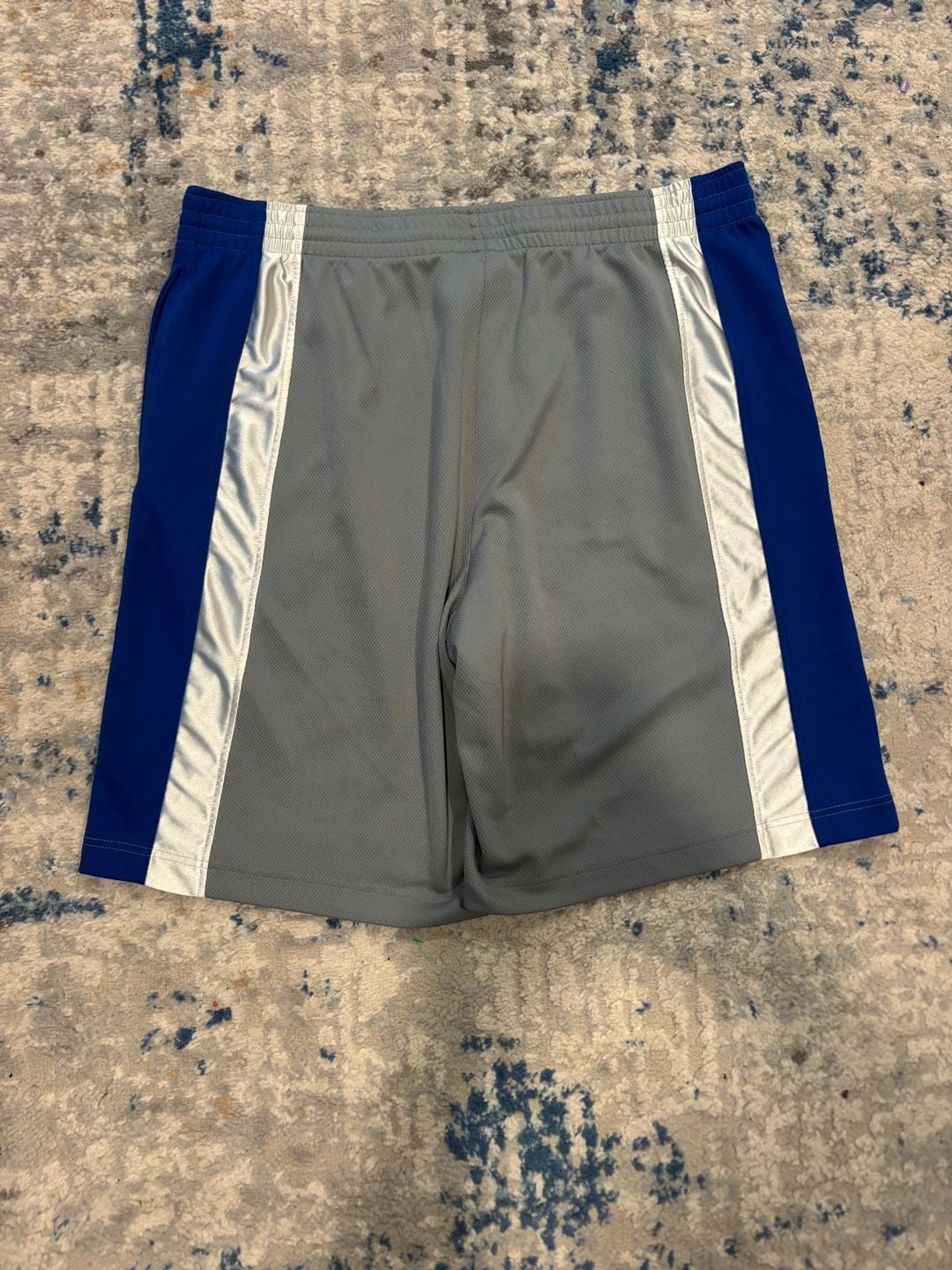 Y2K Baggy Nike Basketball Shorts Size XL Grey Blue Athletic Mesh 4