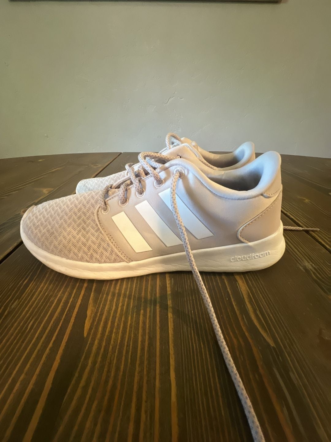 Adidas Cloudfoam QT Racer Running Shoes Pink Ice Purple White Sneakers 4