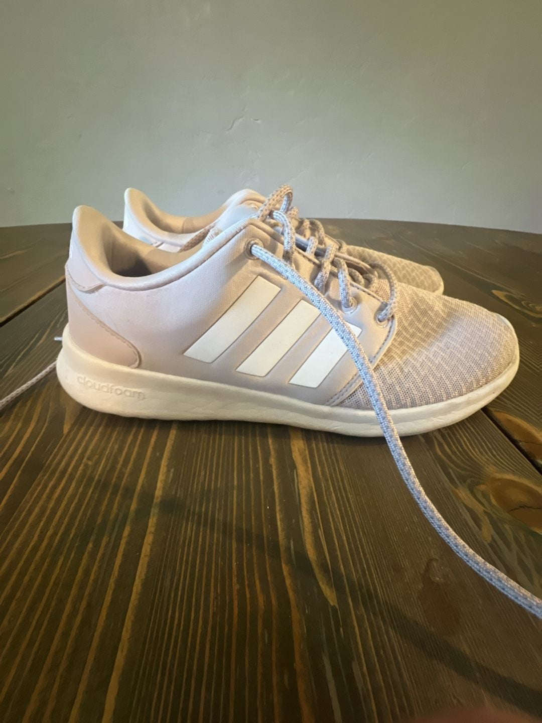 Adidas Cloudfoam QT Racer Running Shoes Pink Ice Purple White Sneakers 6
