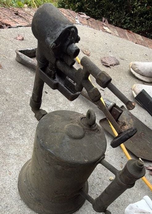 Vintage Antique Brass Blow Torch Primitive Tool 1