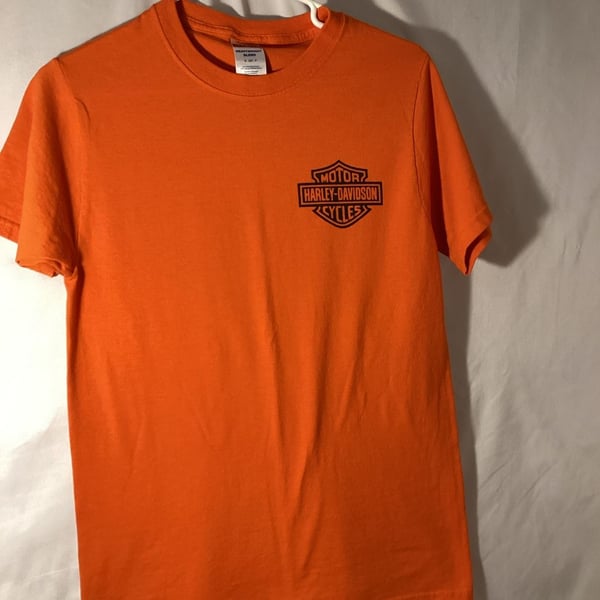Harley-Davidson Electric City T-Shirt Size S Orange Cotton Blend