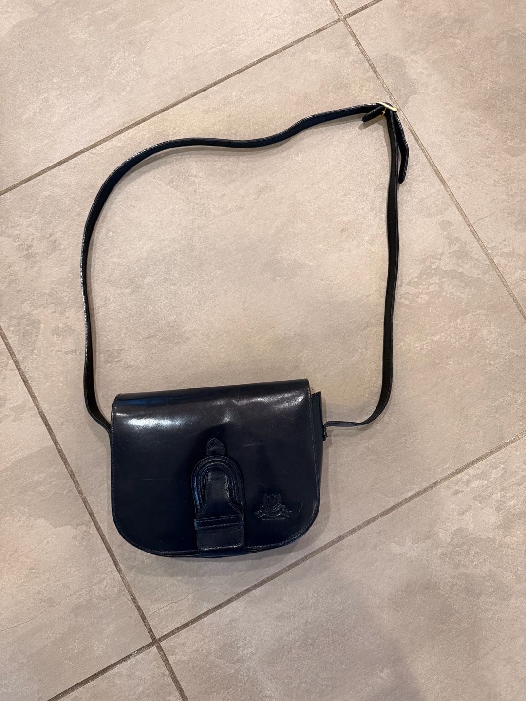 Maraolo Original Leather Crossbody Bag Dark Blue Vintage 2