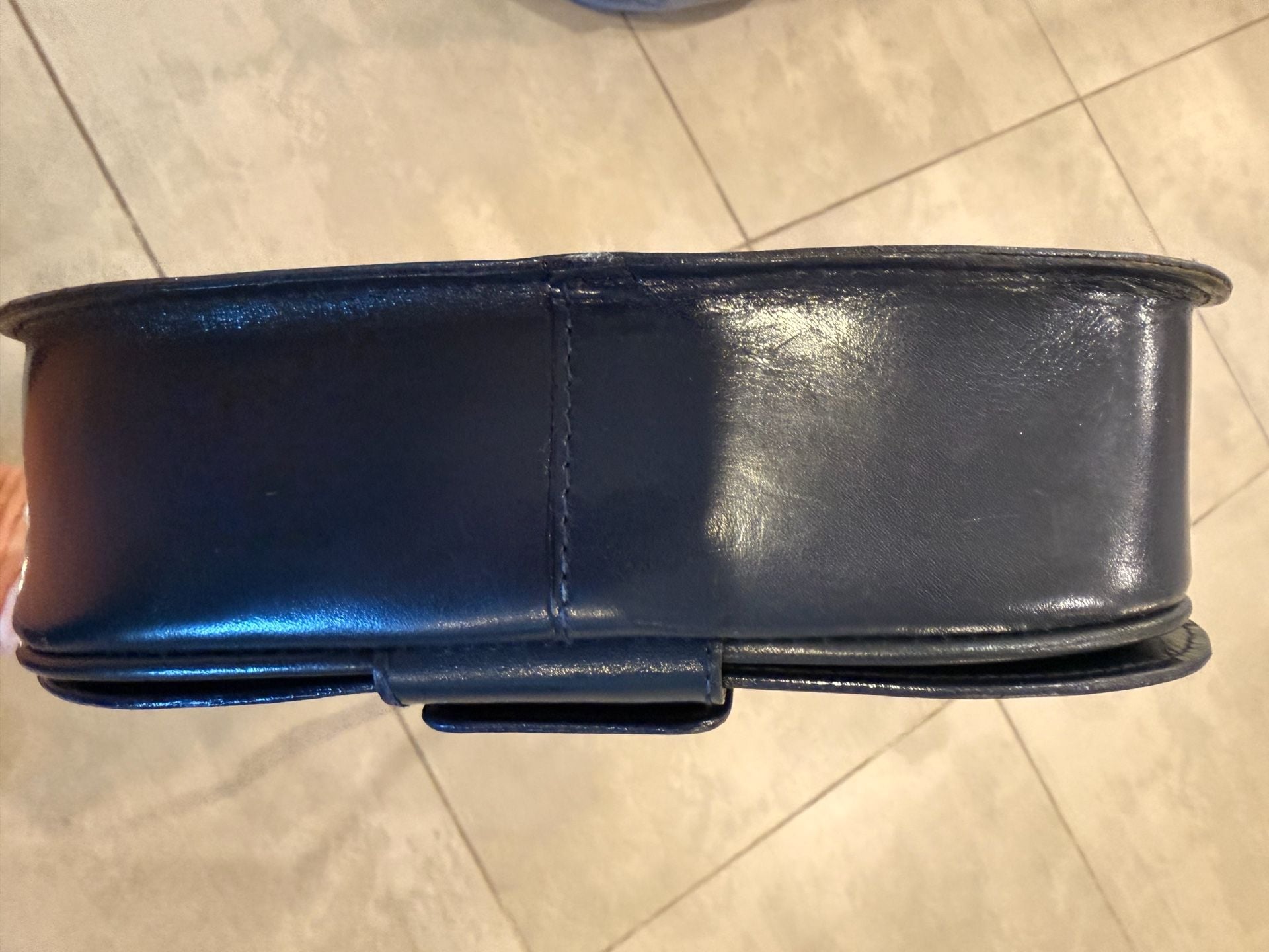 Maraolo Original Leather Crossbody Bag Dark Blue Vintage 7