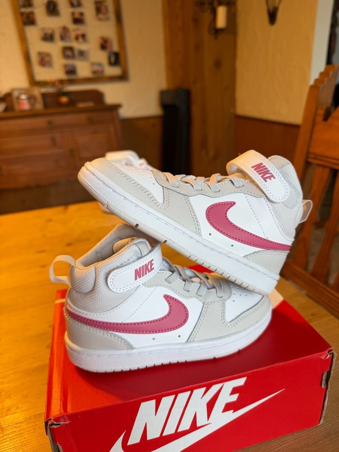 Nike Court Borough Mid 2 Size 11C White Pink 3