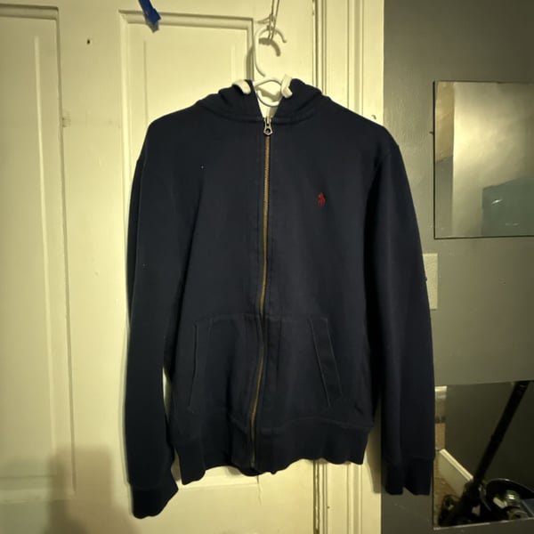 Polo Ralph Lauren Full Zip Hoodie Size M Blue Fleece