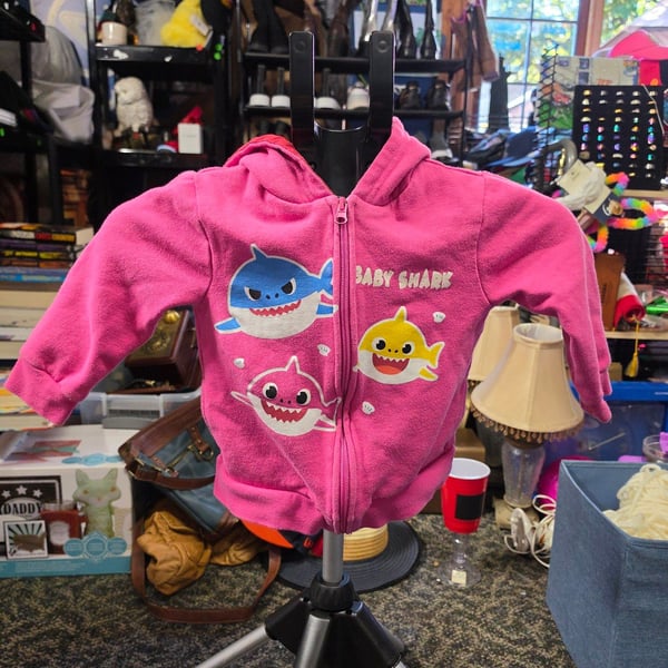 Pinkfong Baby Shark Zip Up Hoodie Size 4T Pink