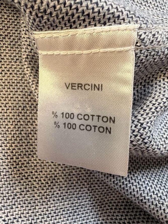 Vercini Long Sleeve Button Up Shirt Size L Gray Cotton Geometric 7