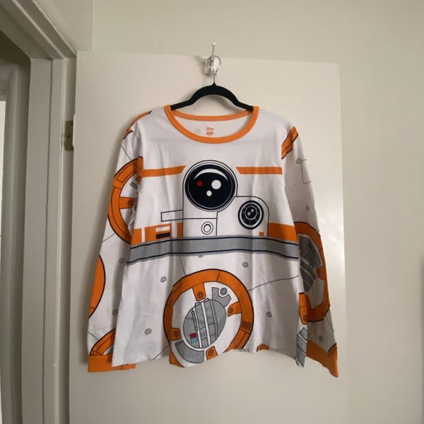 Disney Store Star Wars BB-8 Pajama Top Size XL White