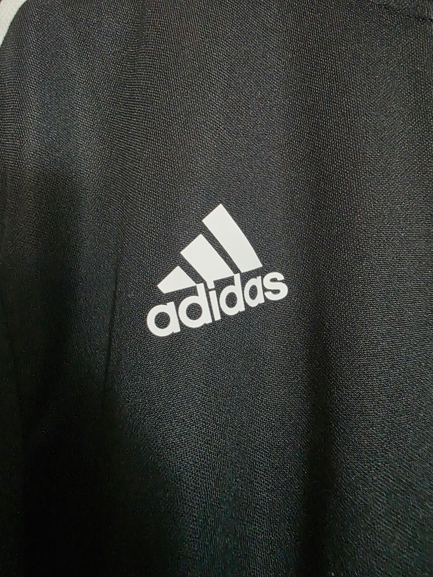 Adidas Track Jacket Black White 3 Stripes Full Zip, XL 3