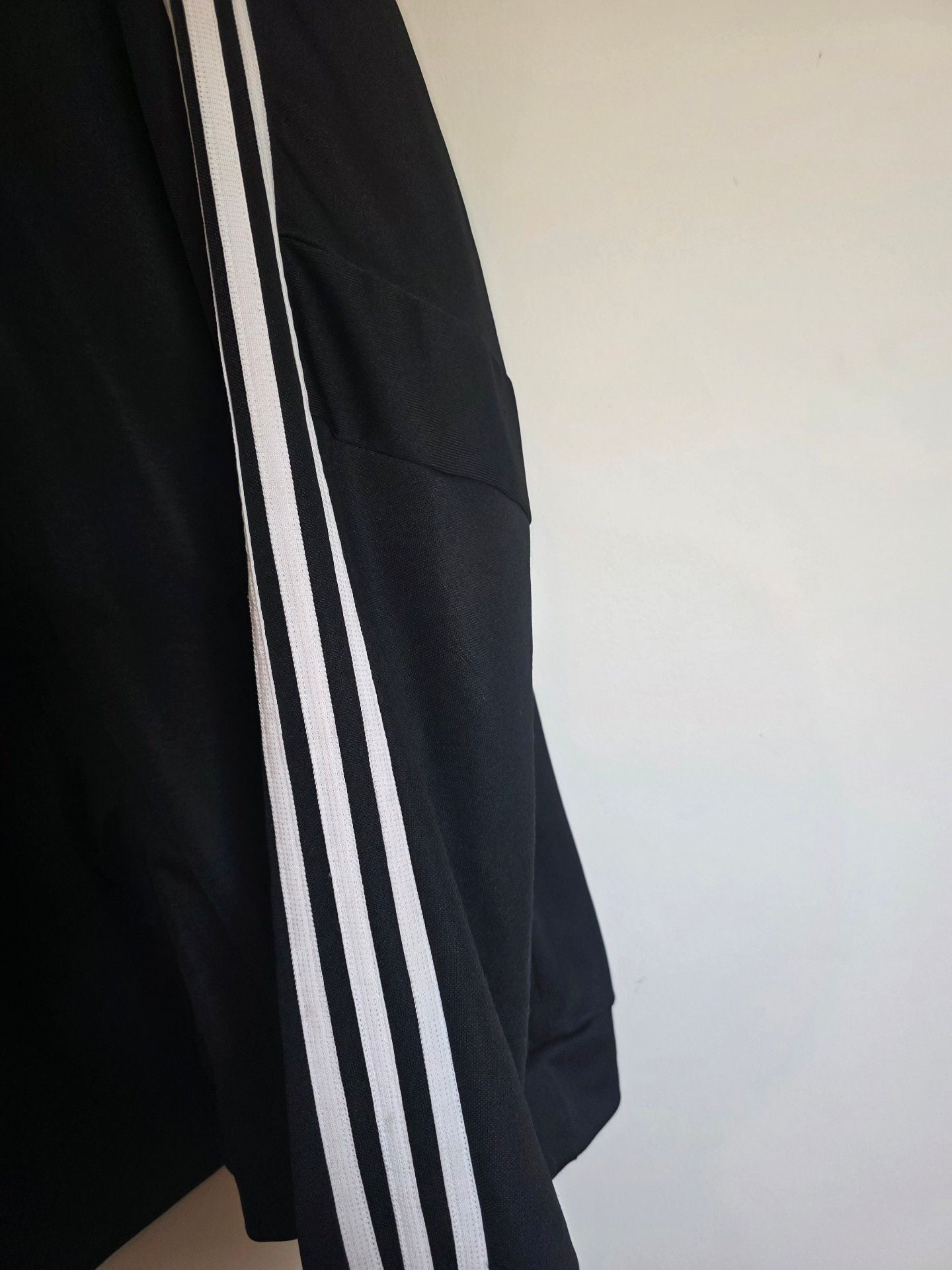 Adidas Track Jacket Black White 3 Stripes Full Zip, XL 4