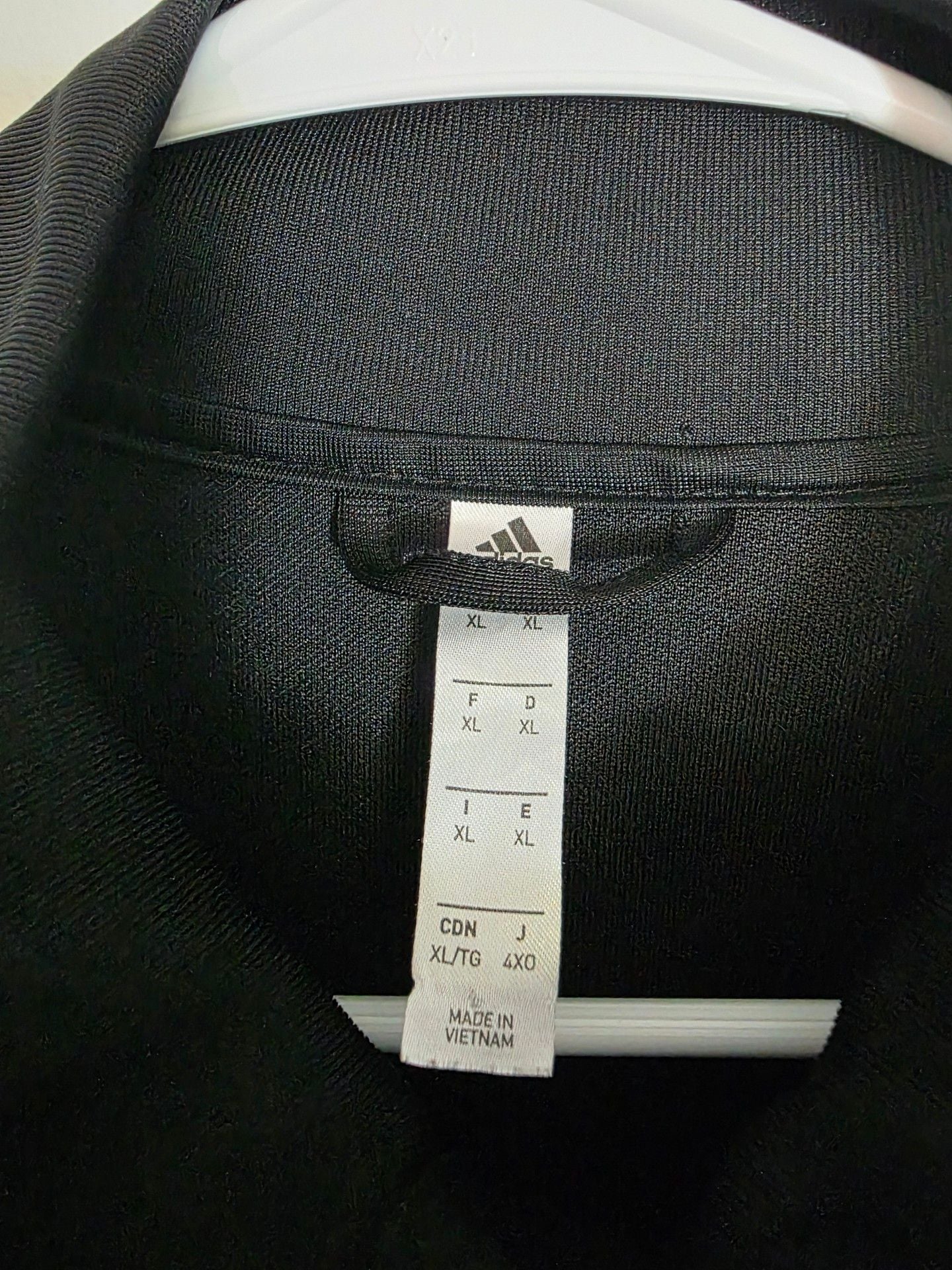 Adidas Track Jacket Black White 3 Stripes Full Zip, XL 5