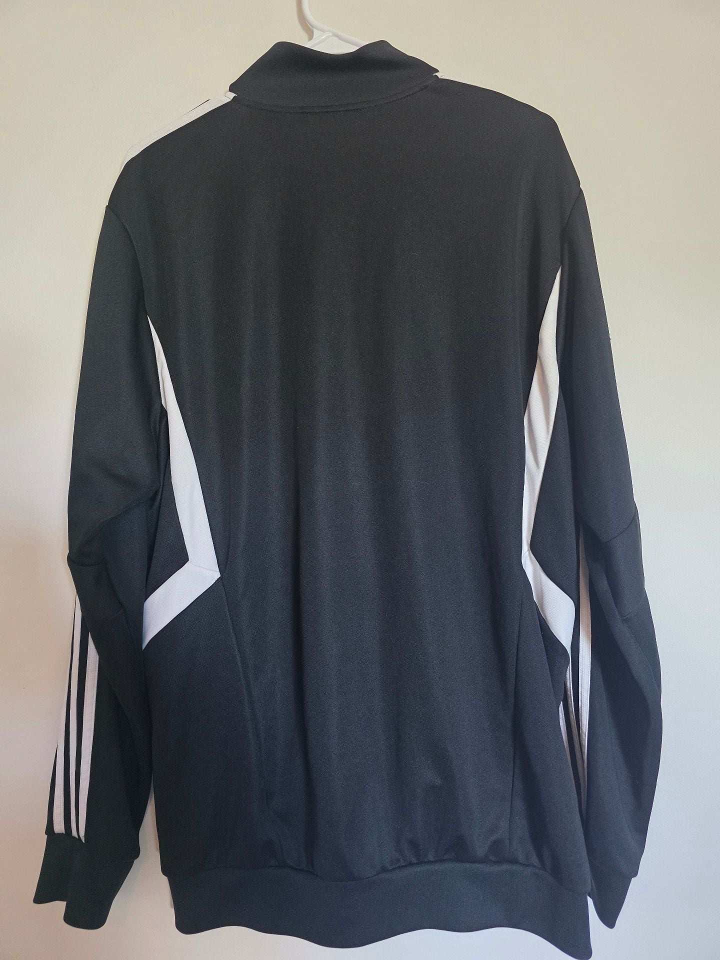 Adidas Track Jacket Black White 3 Stripes Full Zip, XL 6