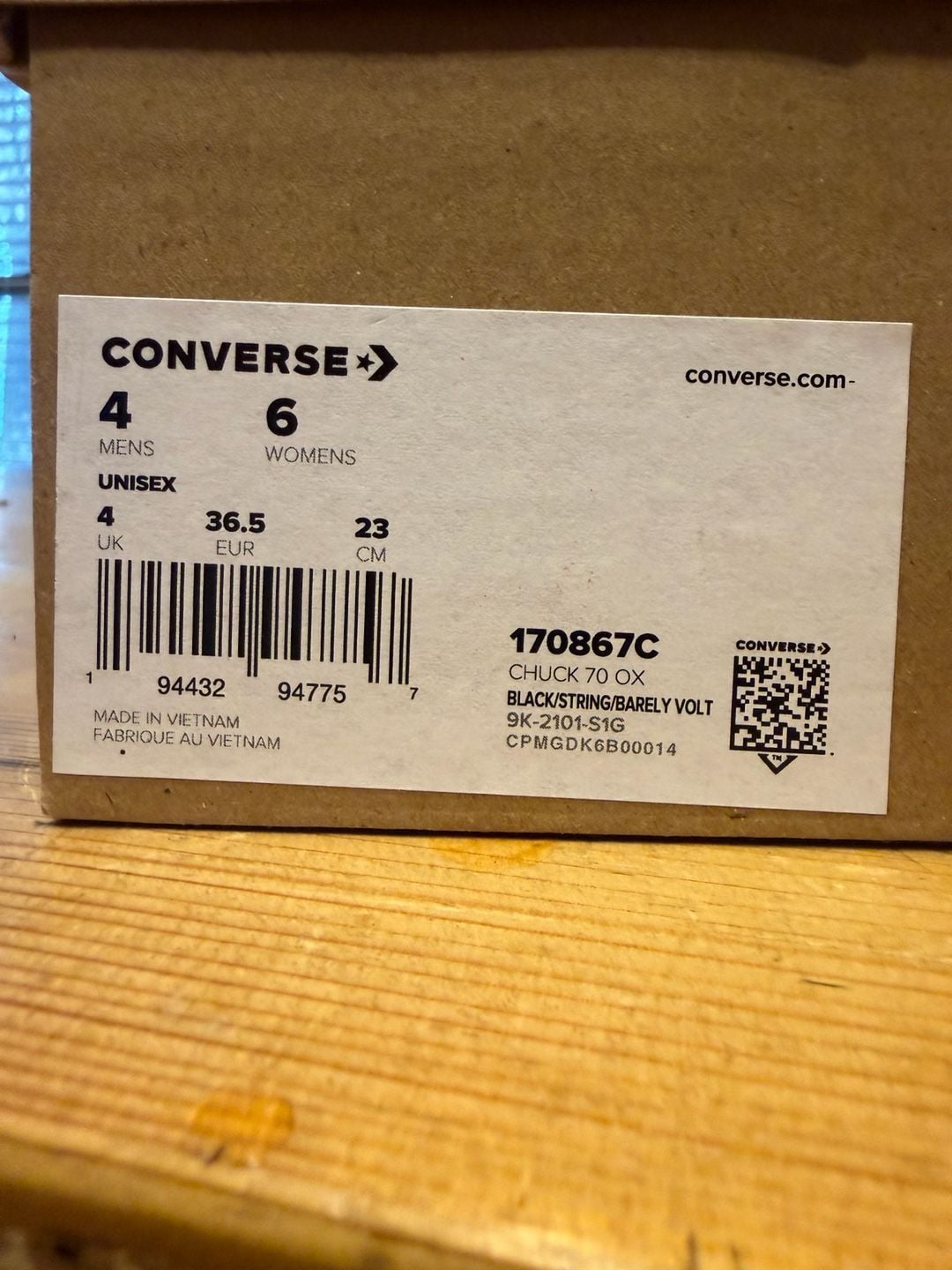 Converse Chuck 70 Ox Men 4 Women 6 Black Knit Renew Sneakers 7