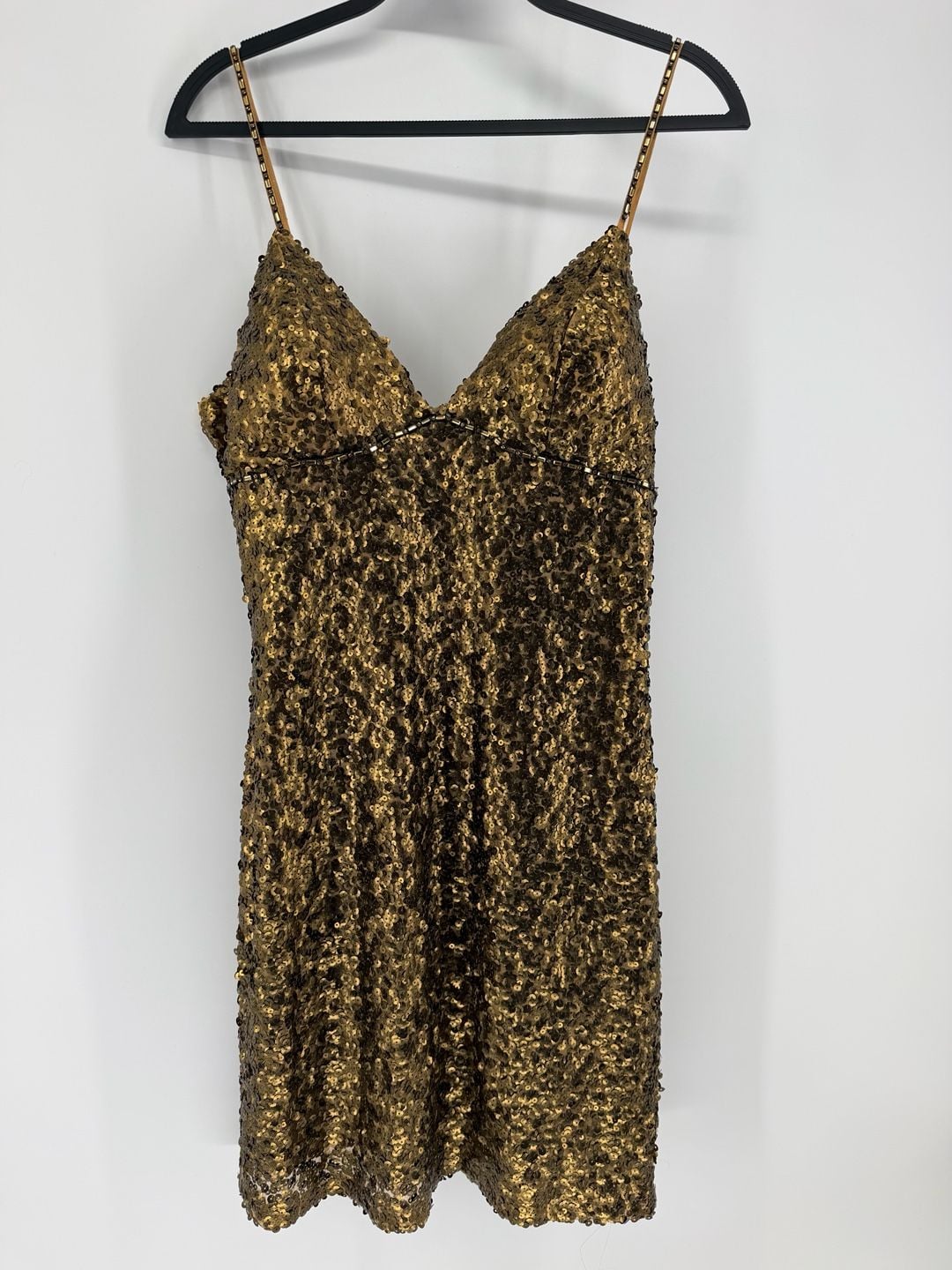 Alberto Makali Size 12 Gold Sequin Homecoming Cocktail Party Dress Y2K Glam 2
