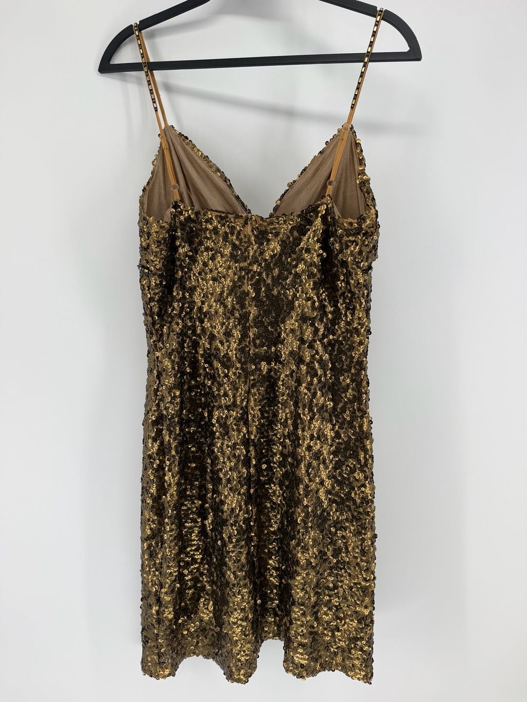 Alberto Makali Size 12 Gold Sequin Homecoming Cocktail Party Dress Y2K Glam 3