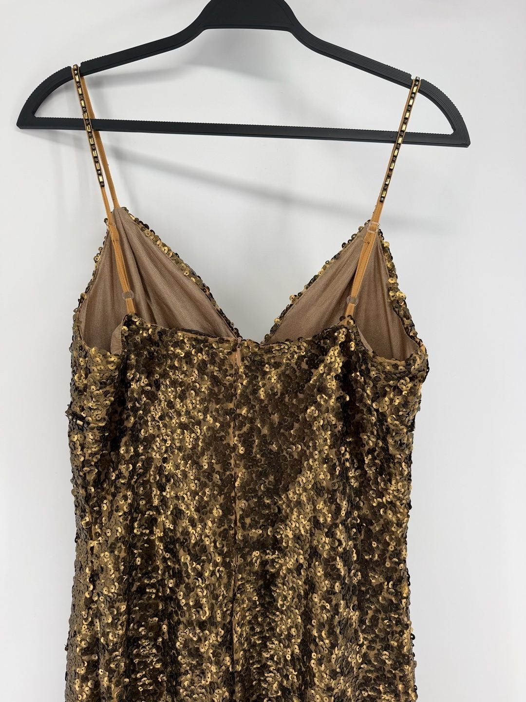 Alberto Makali Size 12 Gold Sequin Homecoming Cocktail Party Dress Y2K Glam 7