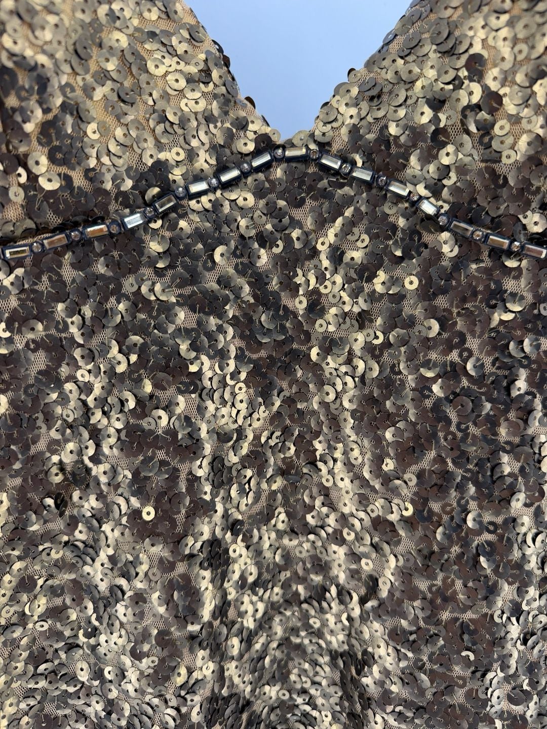 Alberto Makali Size 12 Gold Sequin Homecoming Cocktail Party Dress Y2K Glam 10