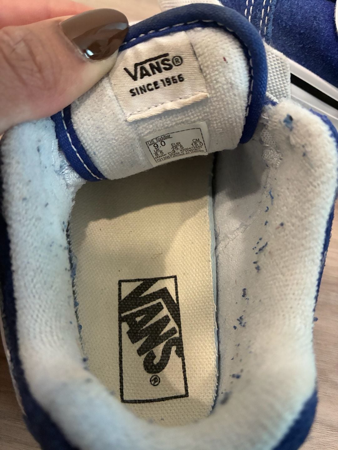 Vans Old Skool Blue Suede Sneakers Toddler Size 9 8