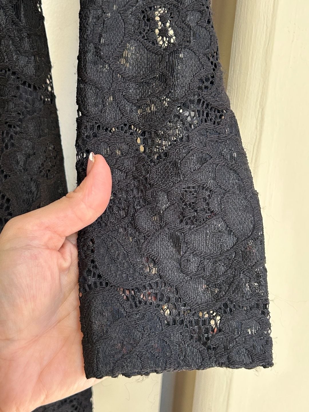NWT Likely Fillmore Dress Size 8 Black Lace Long Sleeve Collared Mini 6